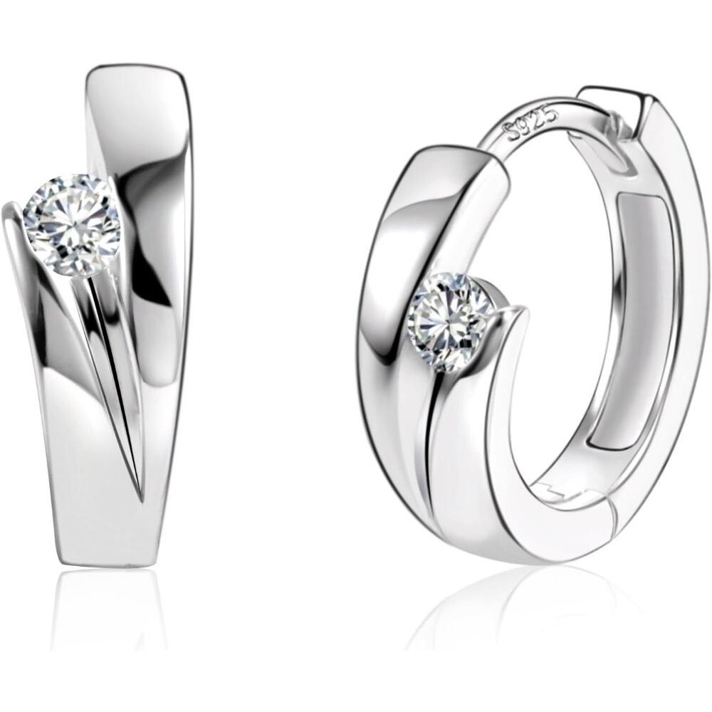 14k Goldplated Twist Huggie Hoop Earrings With Ball Zirconia  Elegant Style
